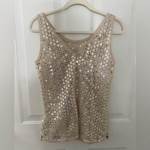 Cream sequin top